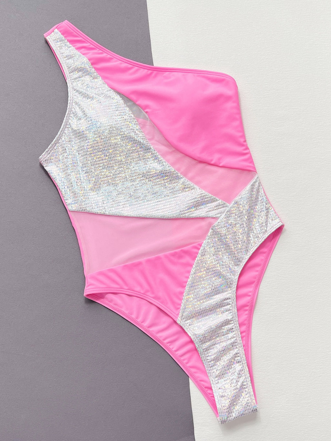 Contrast Panel One-Piece Swimsuit Trendsi