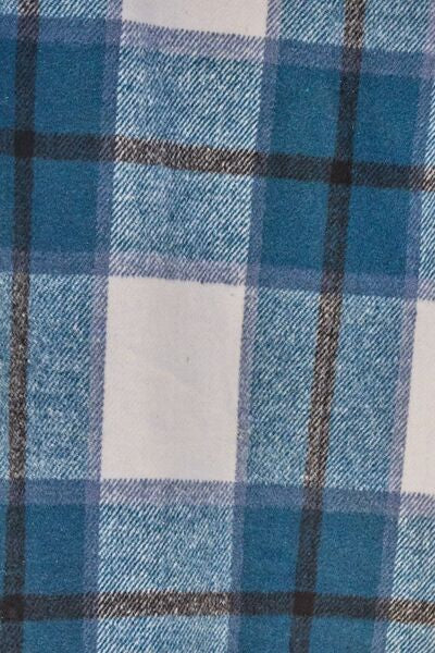 Double Take Plaid Button Up Lapel Collar Coat Jassorted