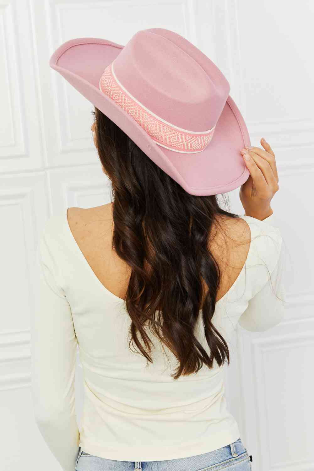 Fame Cowboy Hat in Pink Trendsi Blush Pink