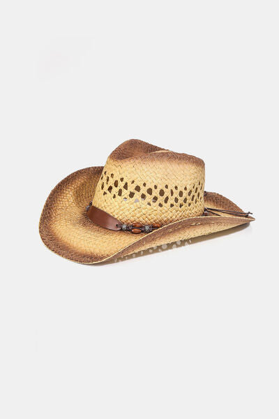 Cutout Wide Brim Straw Hat Trendsi One Size
