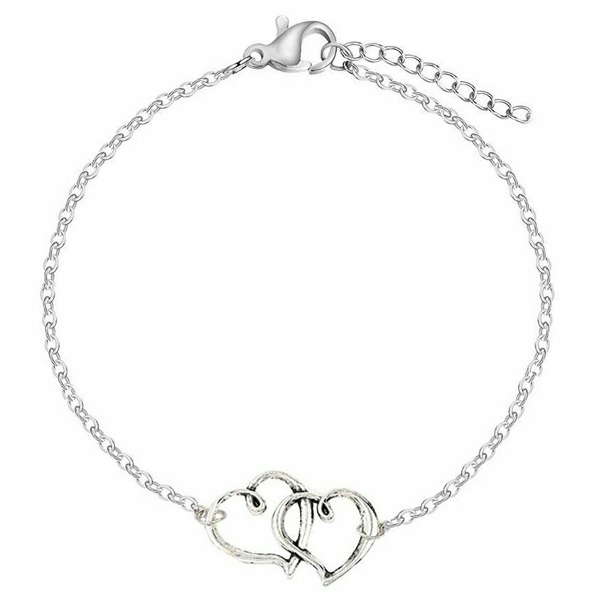 Double Heart Ankle Bracelet (Anklet) Jassorted