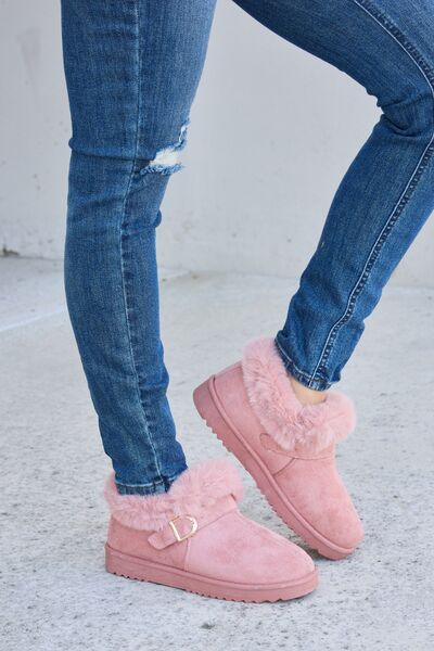 Forever Link Furry Chunky Thermal Ankle Boots Trendsi