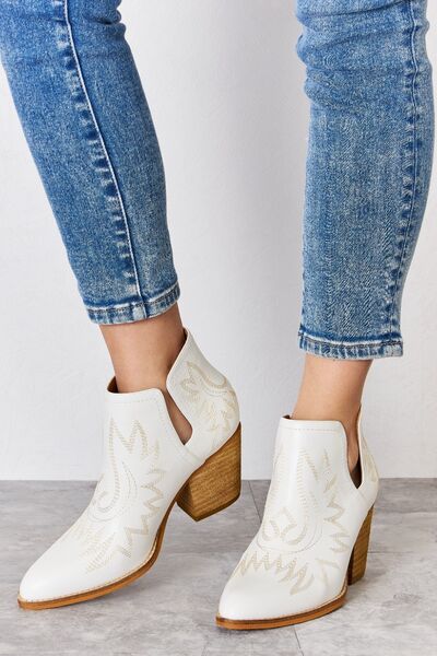 Melody Ankle Embroidered Stitch Boots Trendsi