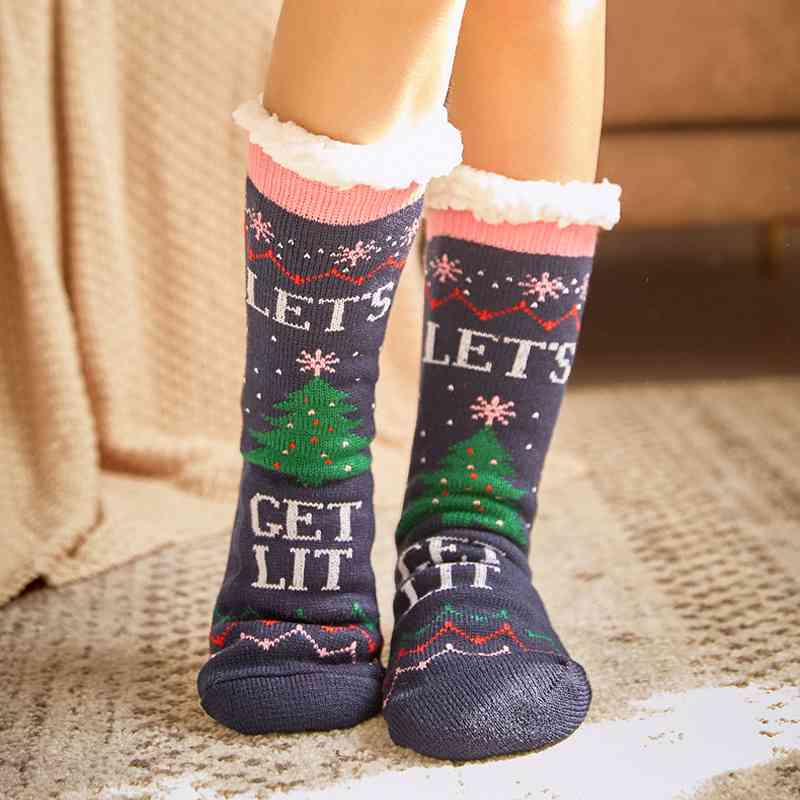 Cozy Christmas Socks Jassorted Style G One Size