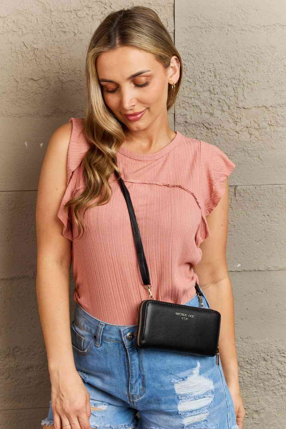Nicole Lee USA Signature Kiss Lock Crossbody Wallet Jassorted