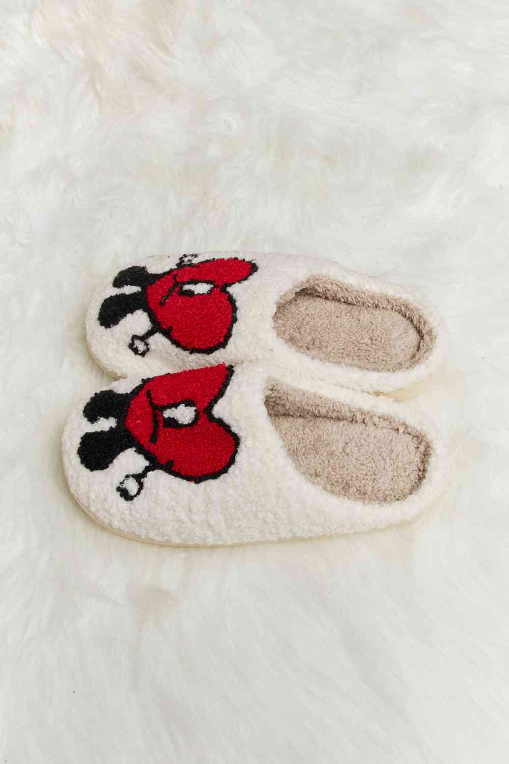 Melody Love Heart Print Plush Slippers Trendsi