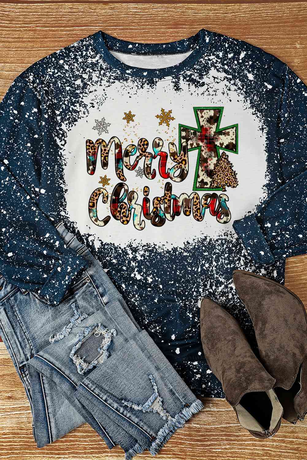 MERRY CHRISTMAS Graphic T-Shirt Jassorted