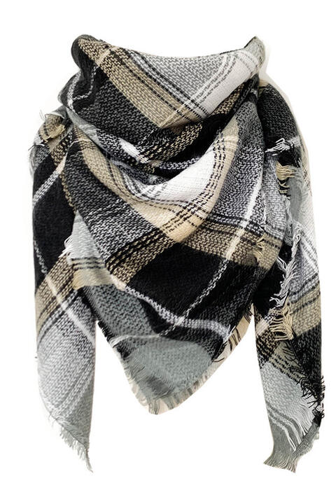 Faux Cashmere Plaid Scarf Jassorted Style E One Size
