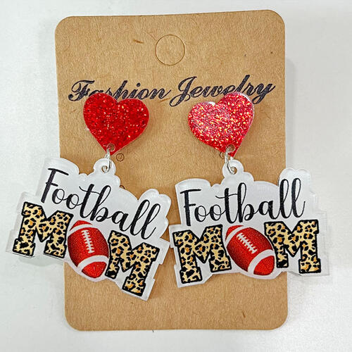 Heart Shape Sports Theme Acrylic Dangle Earrings Jassorted Style B One Size