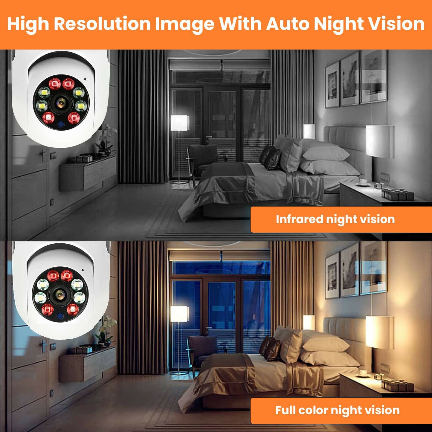 1080P Light Bulb Safety Camera Jassorted