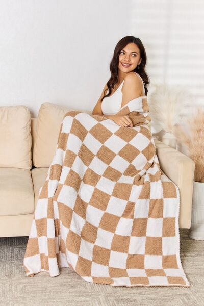 Cuddley Checkered Decorative Throw Blanket Trendsi