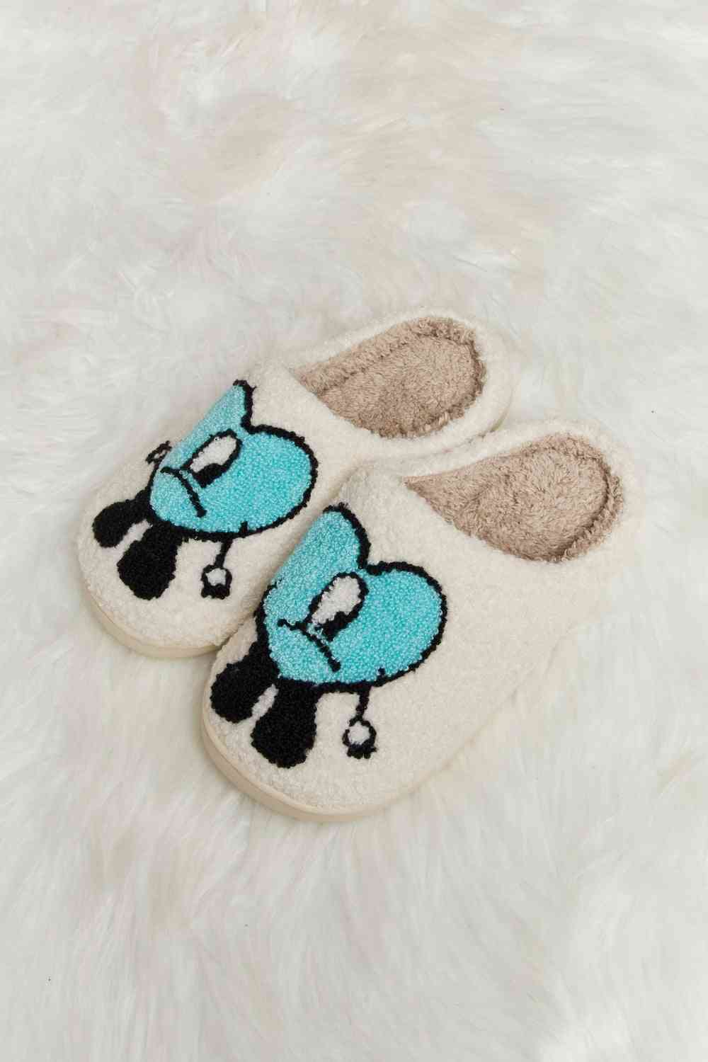 Melody Love Heart Print Plush Slippers Trendsi
