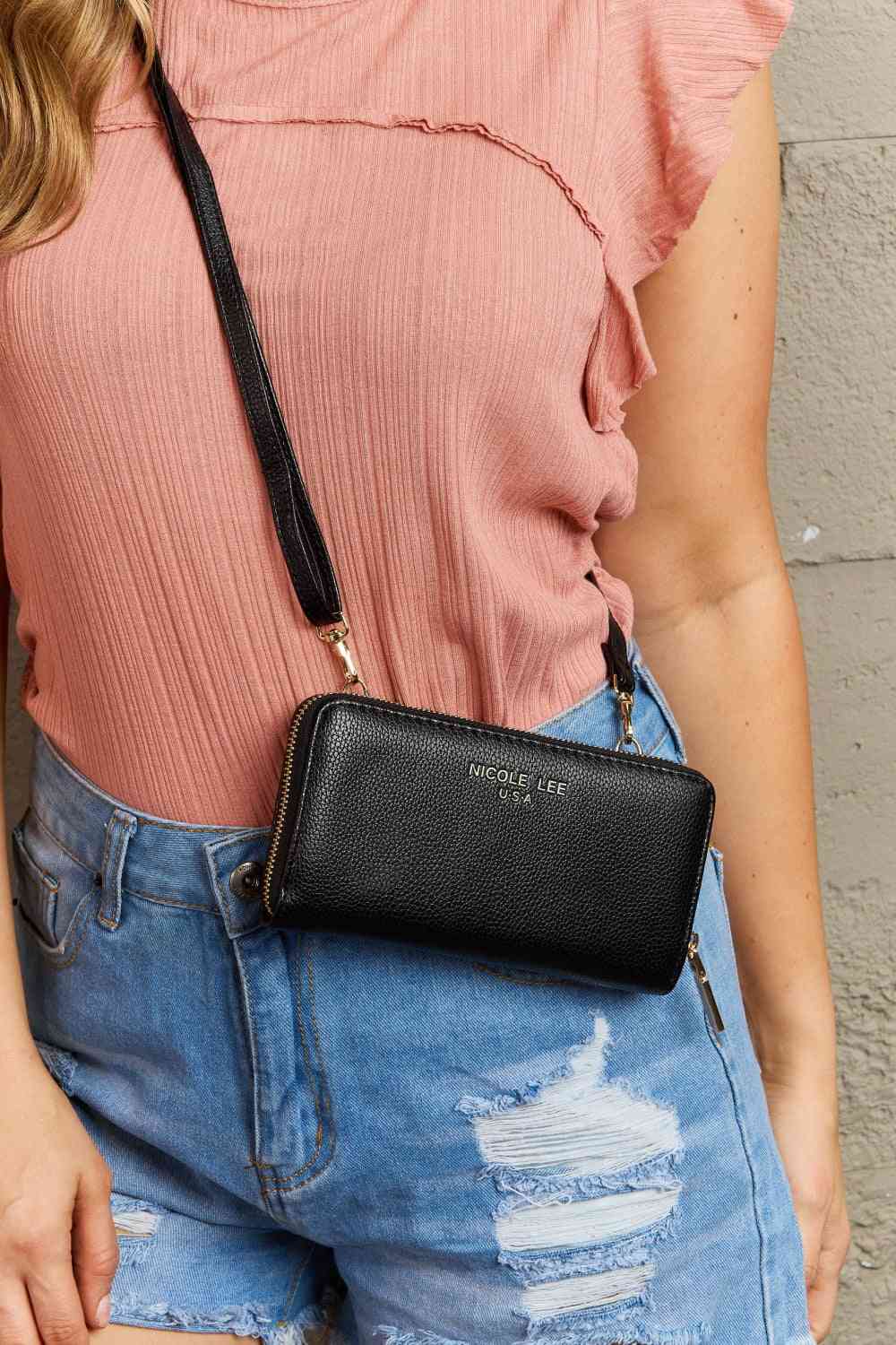 Nicole Lee USA Signature Kiss Lock Crossbody Wallet Jassorted