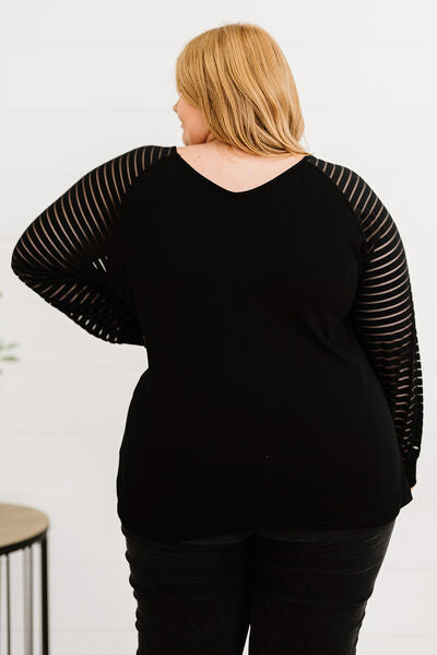 Plus Size Merry Christmas Striped Long Sleeve T-Shirt Other Jassorted