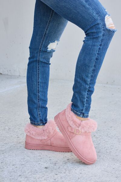 Forever Link Furry Chunky Thermal Ankle Boots Trendsi
