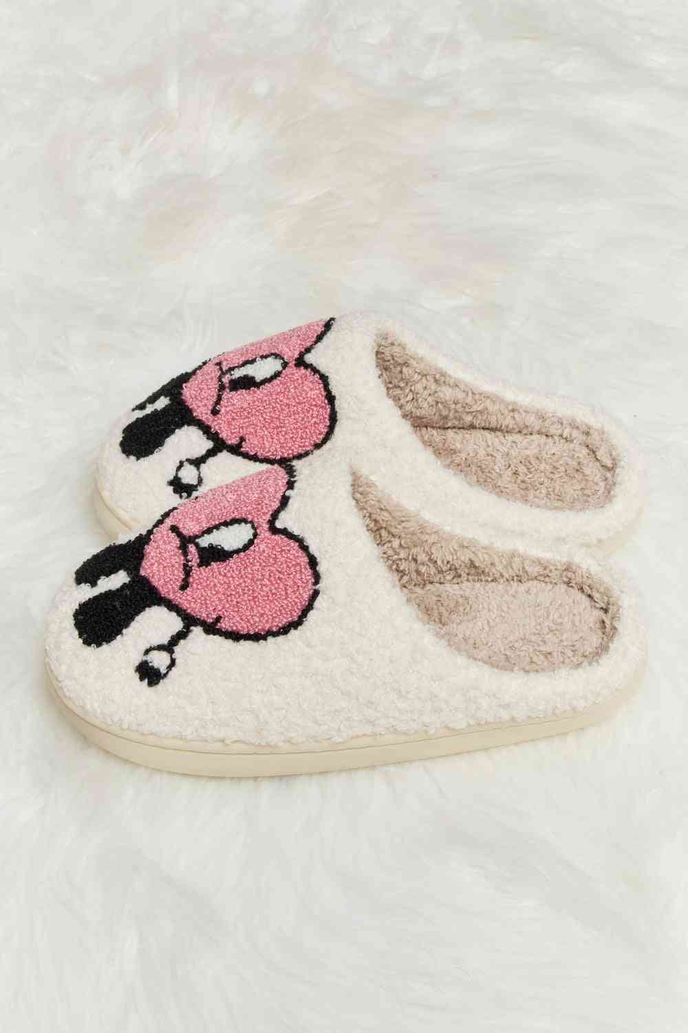 Melody Love Heart Print Plush Slippers Trendsi
