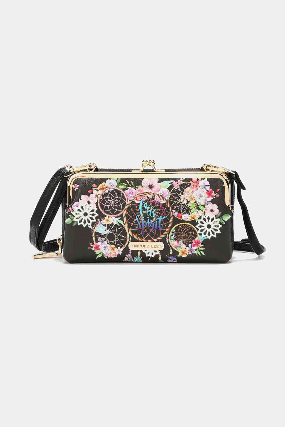 Nicole Lee USA Signature Kiss Lock Crossbody Wallet Jassorted Dream Of All Colors One Size