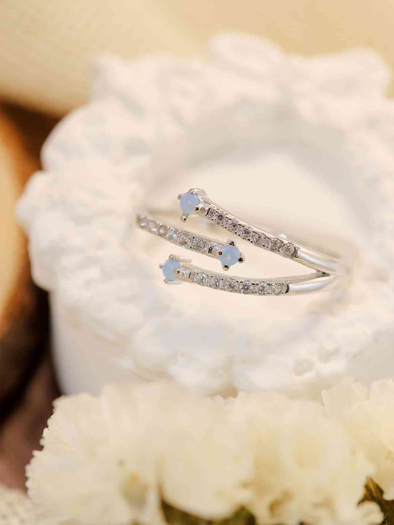 Moonstone Platinum-Plated Ring Jassorted