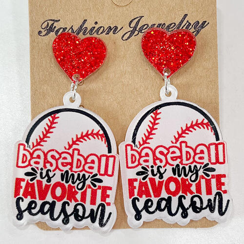 Heart Shape Sports Theme Acrylic Dangle Earrings Jassorted Style D One Size