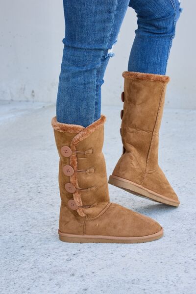 Forever Link Warm Fur Lined Flat Boots Trendsi 6