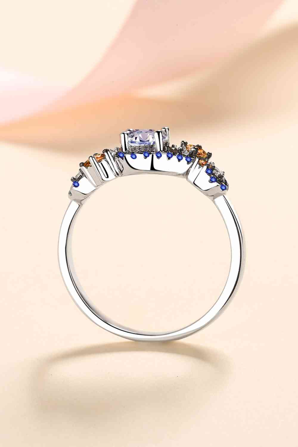 Moissanite Contrast 925 Sterling Silver Ring Jassorted