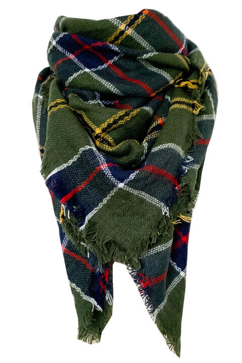 Faux Cashmere Plaid Scarf Jassorted Style I One Size