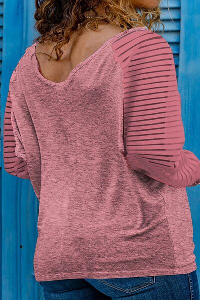 Plus Size Santa Graphic Striped Long Sleeve T-Shirt Jassorted