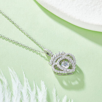 Moissanite 925 Sterling Silver Heart & Crown Necklace Jewelry & Watches Trendsi