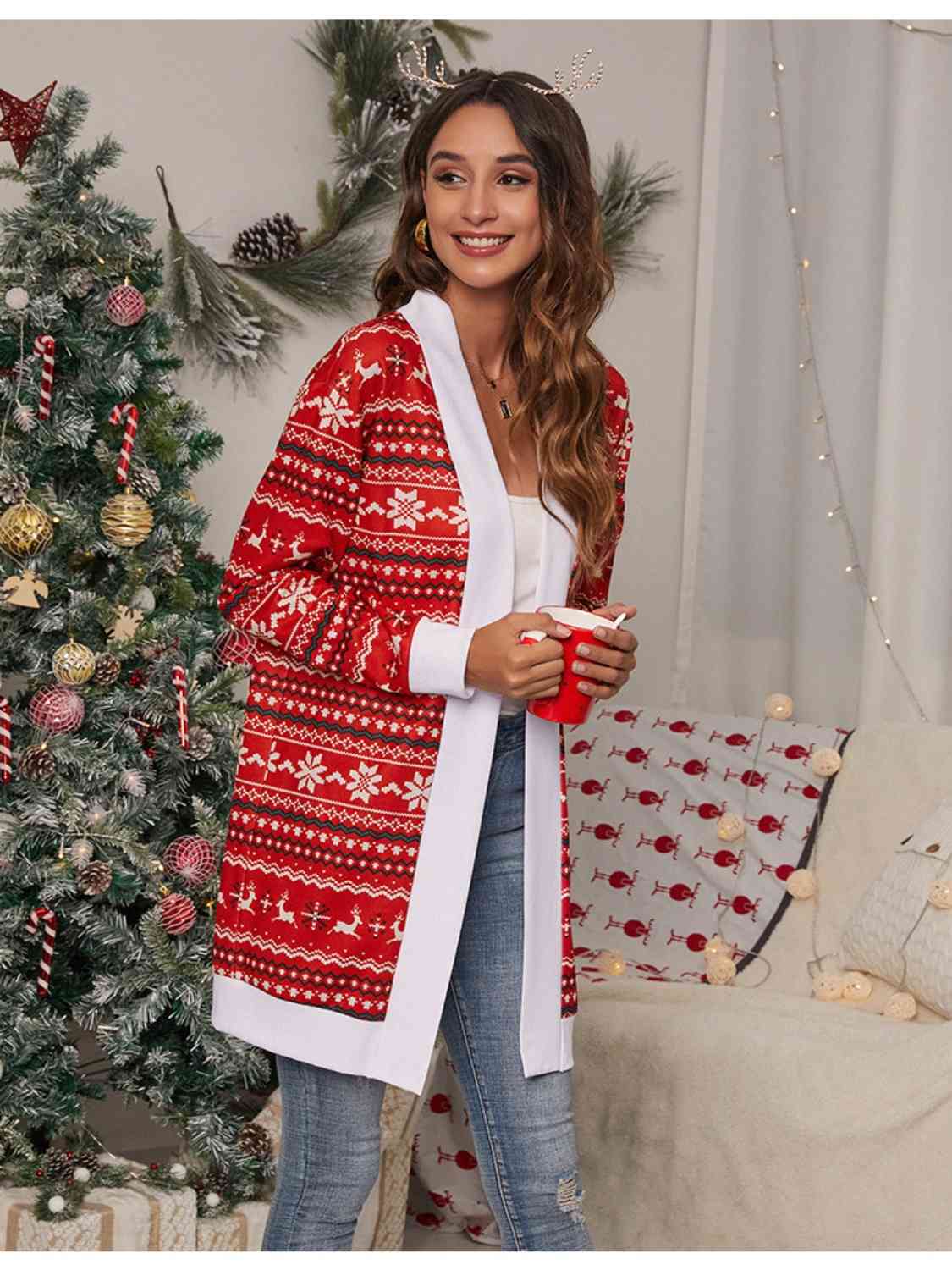 Christmas Open Front Cardigan Jassorted