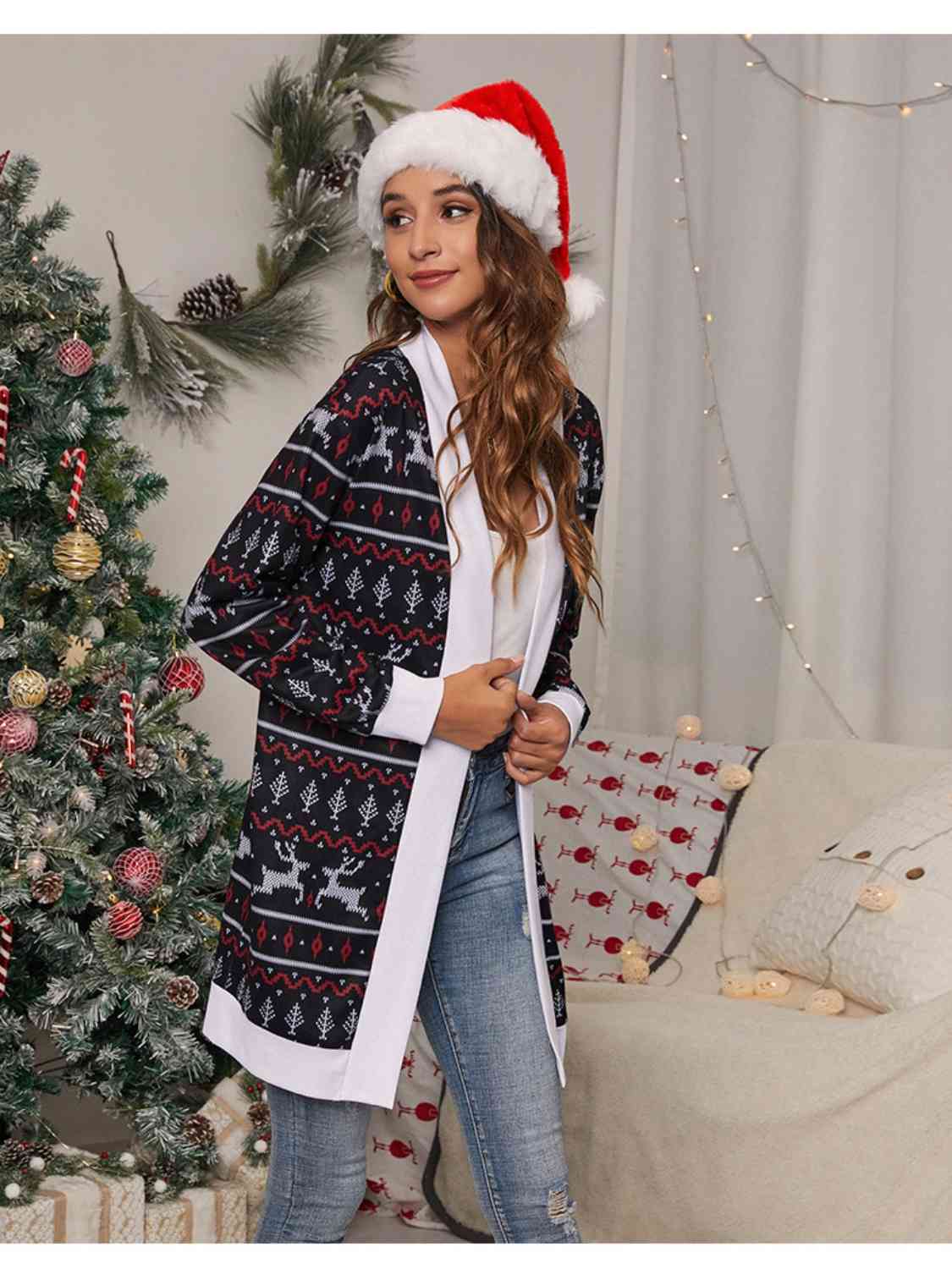 Christmas Open Front Cardigan Jassorted