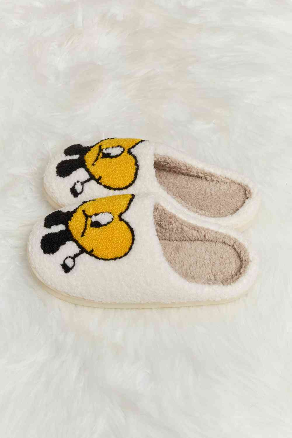 Melody Love Heart Print Plush Slippers Trendsi