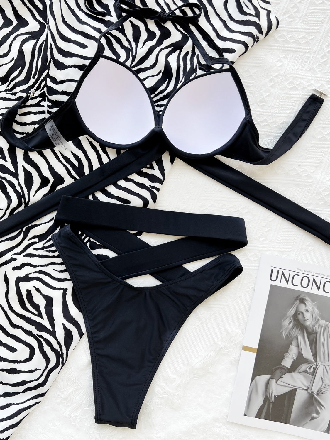 Crisscross Halter Neck Two-Piece Bikini Set Trendsi