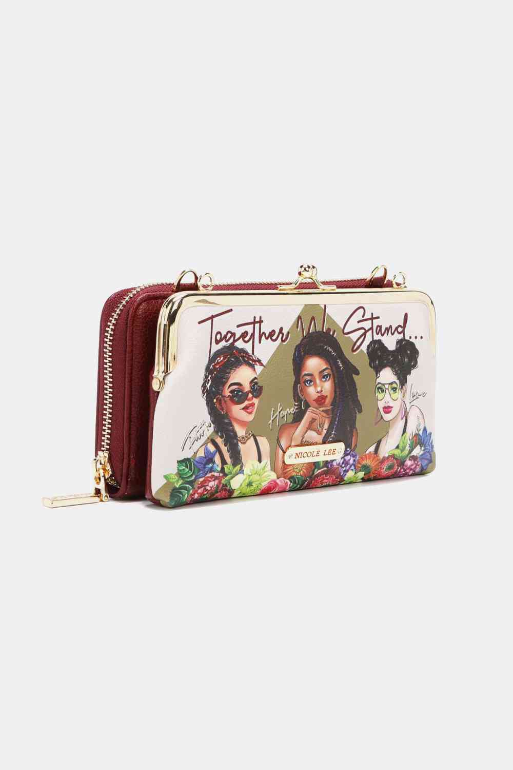 Nicole Lee USA Signature Kiss Lock Crossbody Wallet Jassorted