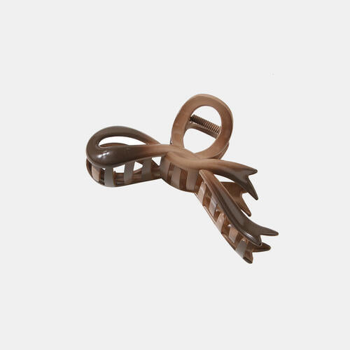 Bow Resin Hair Claw Clip Jassorted Coffee Brown One Size