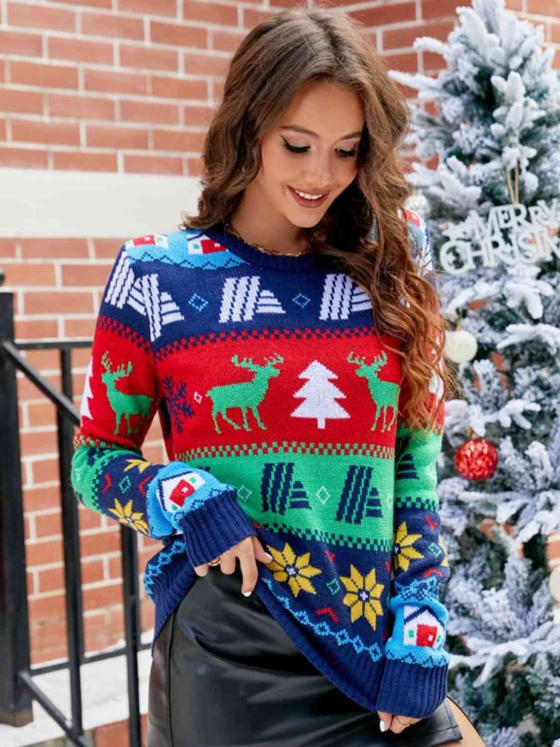 Christmas Round Neck Sweater Jassorted