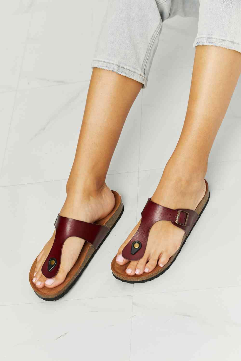 MMShoes Drift Away T-Strap Flip-Flop in Brown Jassorted