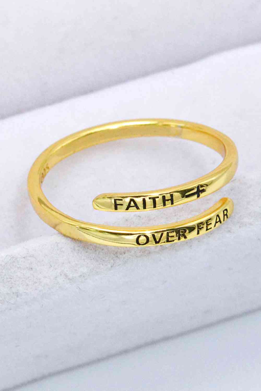 Women's FAITH OVER FEAR Bypass Ring Jassorted