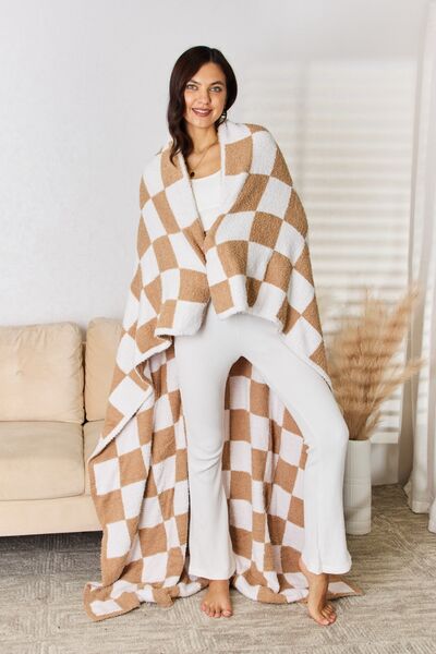 Cuddley Checkered Decorative Throw Blanket Trendsi