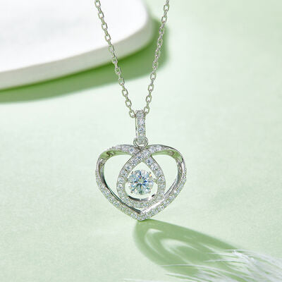 Moissanite 925 Sterling Silver Heart Shape Necklace Jewelry & Watches Trendsi