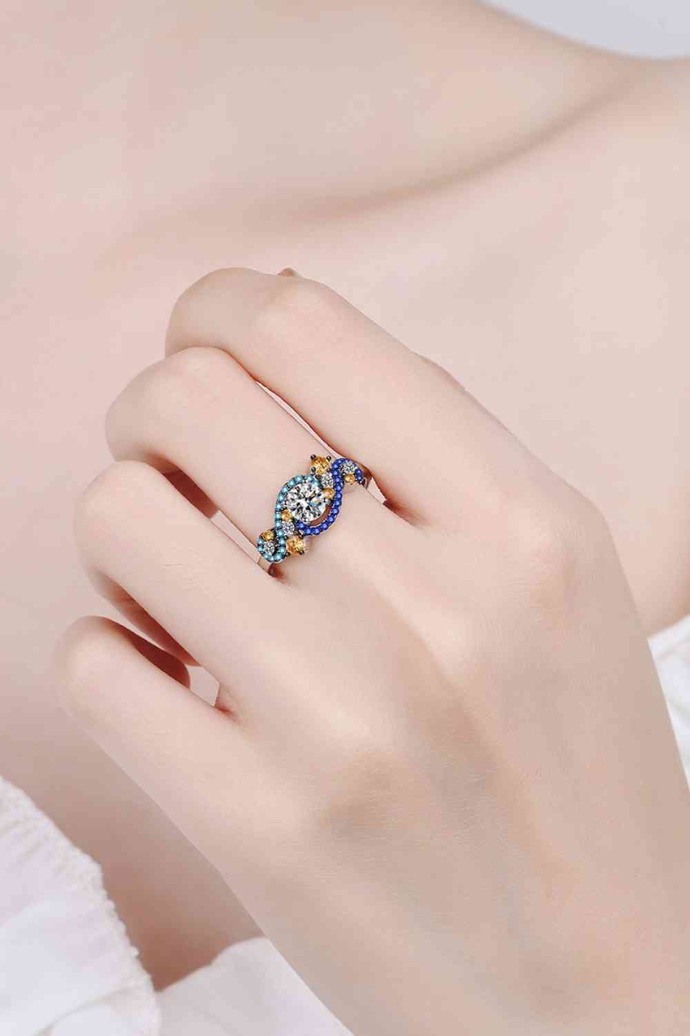 Moissanite Contrast 925 Sterling Silver Ring Jassorted