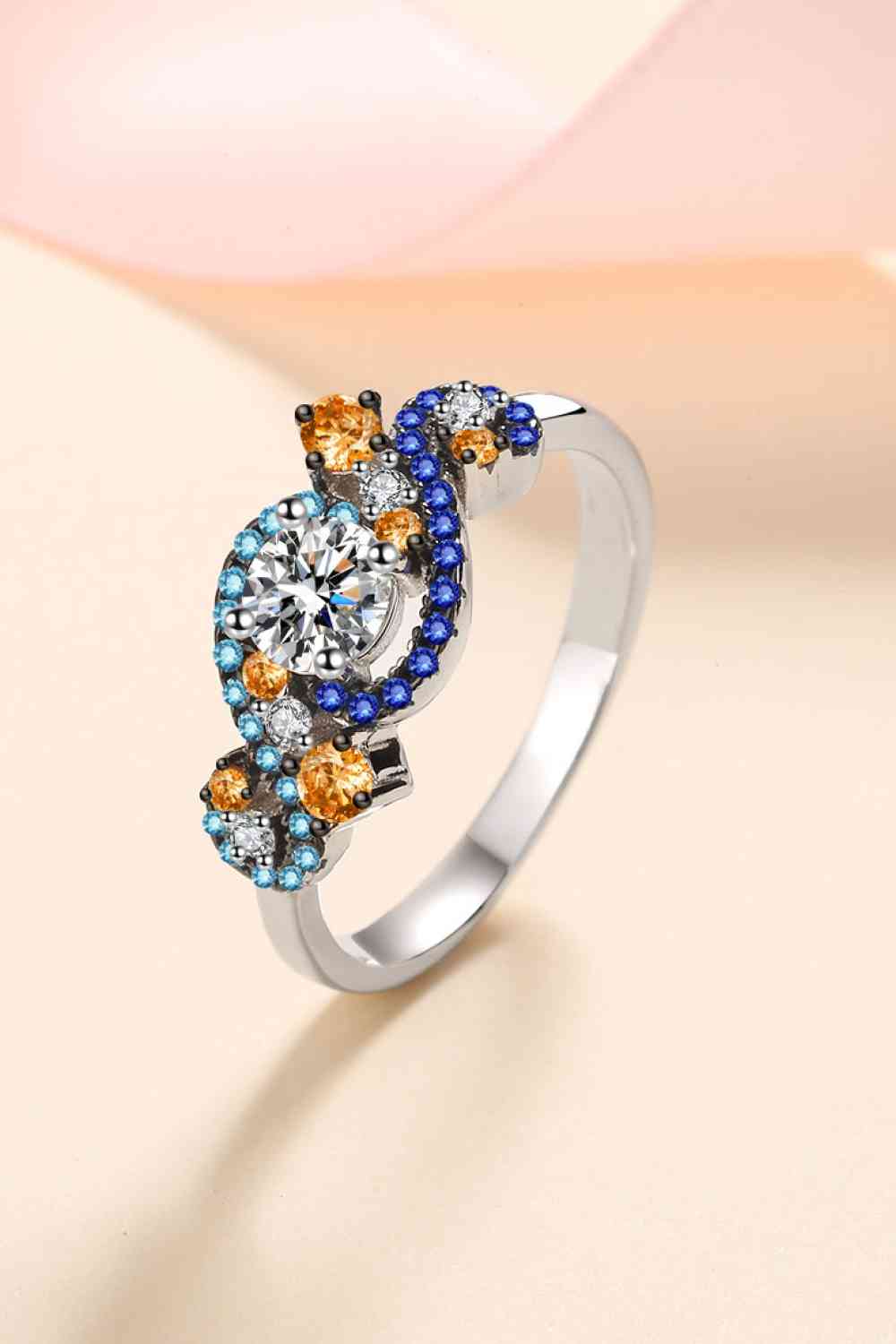 Moissanite Contrast 925 Sterling Silver Ring Jassorted