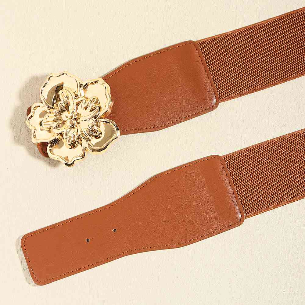 Flower Alloy Buckle Elastic Belt Jassorted