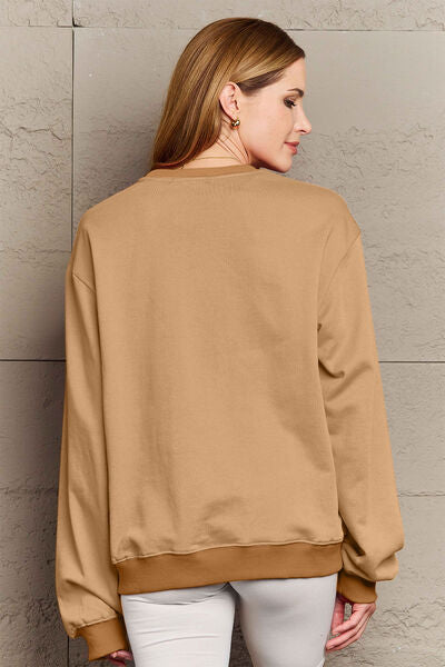 Simply Love NEVER TOO COLD FOR ICED COFFEE Round Neck Sweatshirt Jassorted
