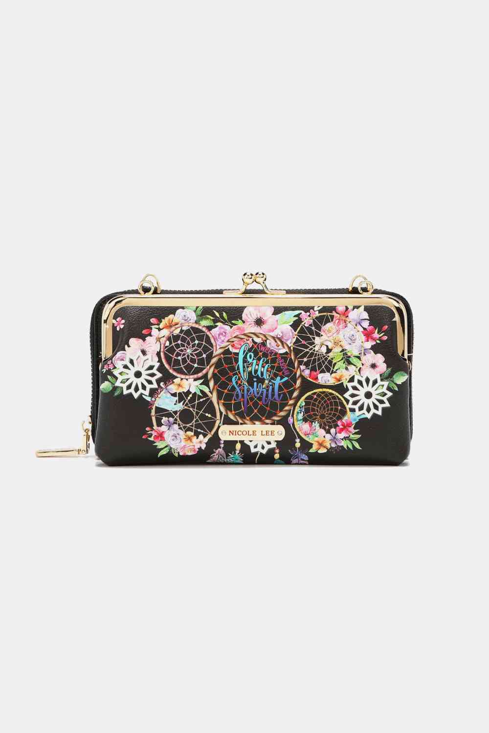 Nicole Lee USA Signature Kiss Lock Crossbody Wallet Jassorted