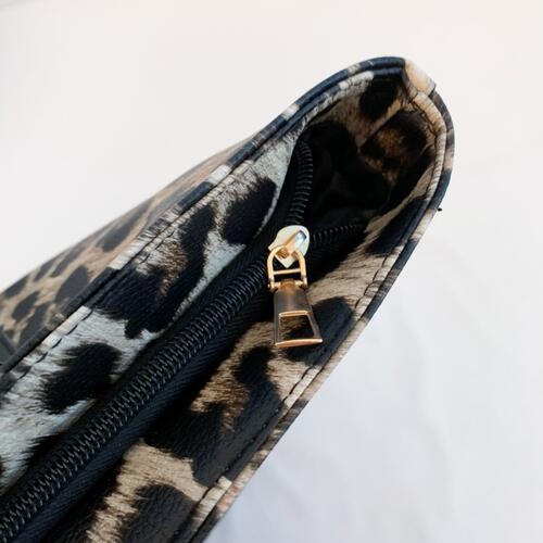 3-Piece Leopard Leather Bag Set Jassorted