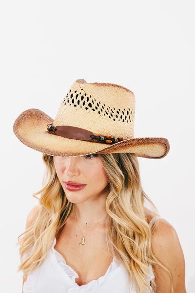 Cutout Wide Brim Straw Hat Trendsi