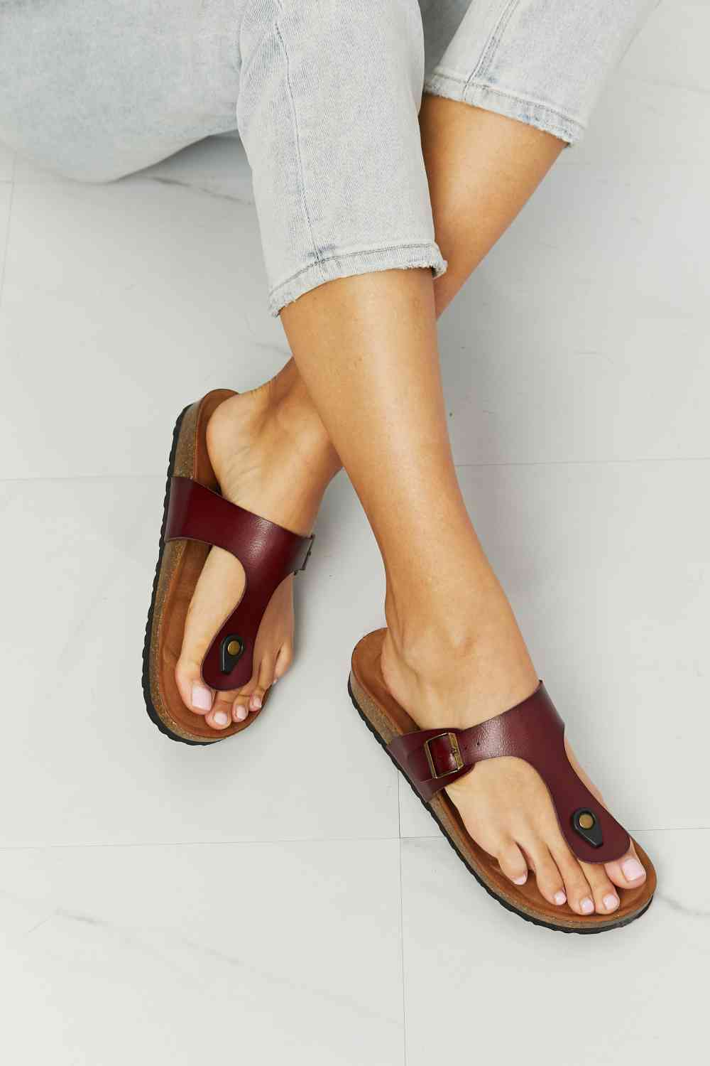 MMShoes Drift Away T-Strap Flip-Flop in Brown Jassorted
