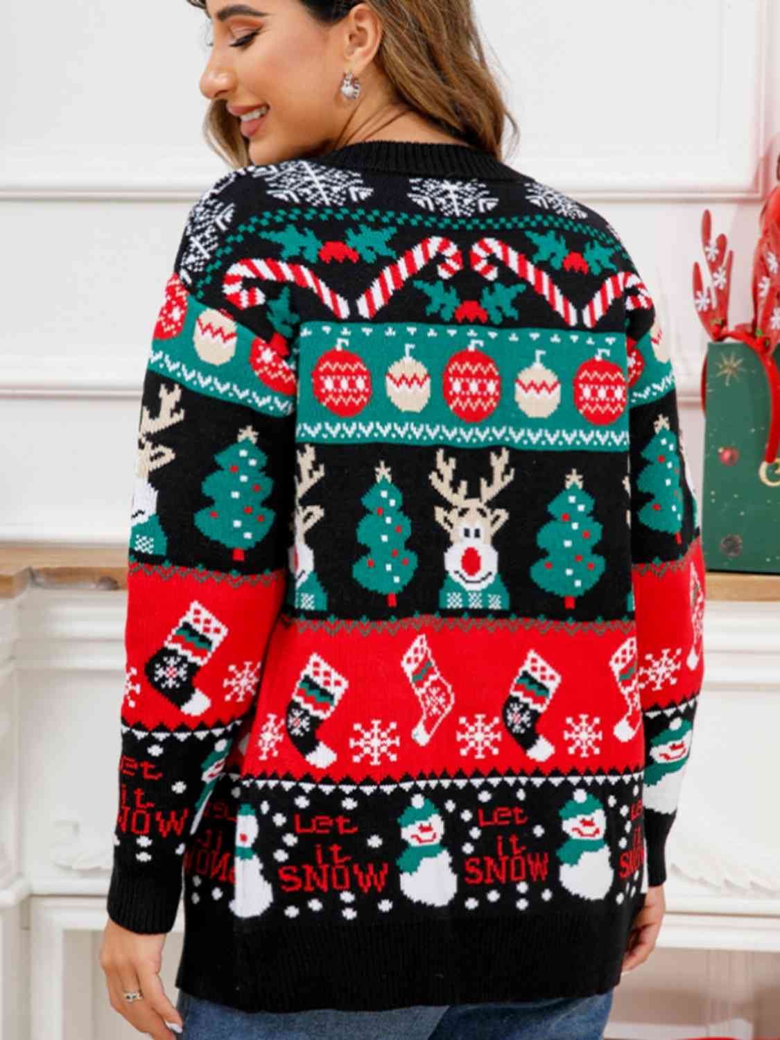 Christmas Button Down Cardigan Jassorted