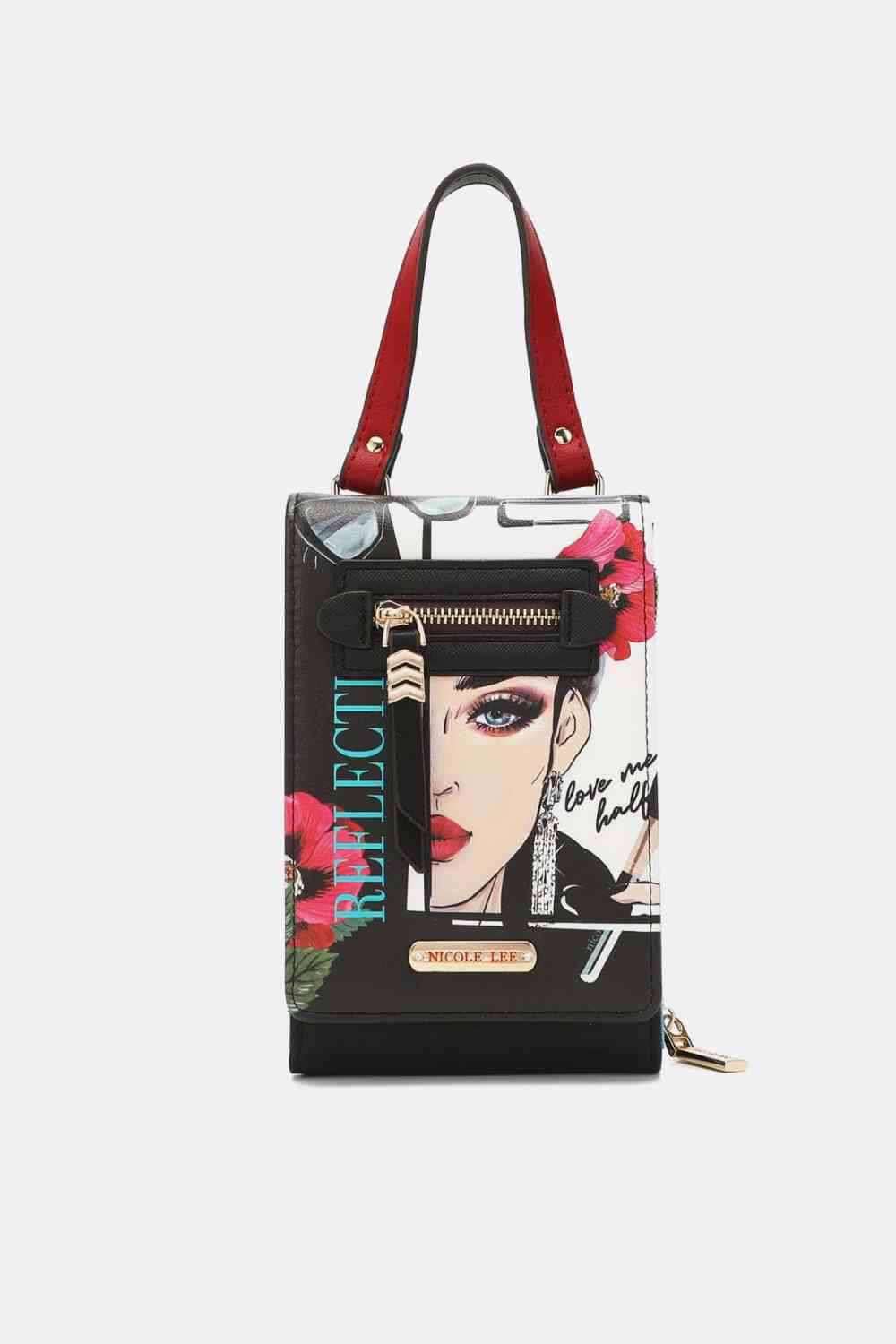 Nicole Lee USA Small Crossbody Wallet Jassorted Love Me Half One Size