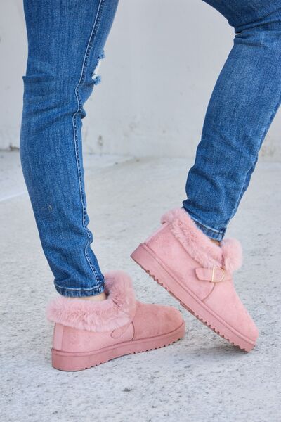 Forever Link Furry Chunky Thermal Ankle Boots Trendsi